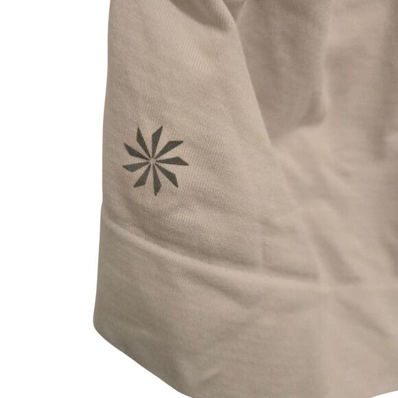 Athleta Gray White Cinched Ruched Short Sleeve Top Women’s Size M - Picture 5 of 5